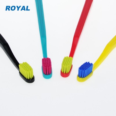 Adult customized extra soft rounded bristle tooth brush with colorful handle