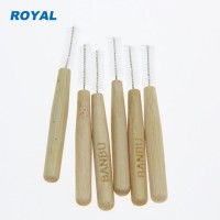 Biodegradable bamboo interdental brush