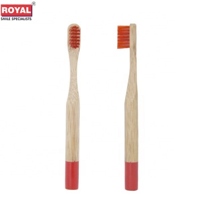 OEM biodegradable colorful round handle bamboo toothbrush