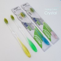 Shining Crystal Adult Toothbrush, ultra soft charcoal , transparent