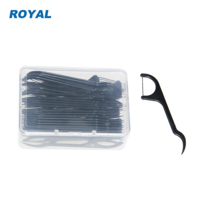 50pcs black charcoal  flosser picks